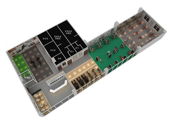 800平方健身房配置方案-广西KS娱乐体育体育健身器材有限公司