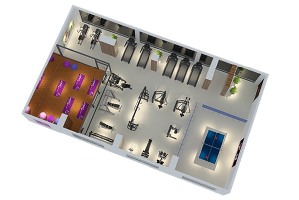 120平方健身房配置方案-广西KS娱乐体育体育健身器材有限公司