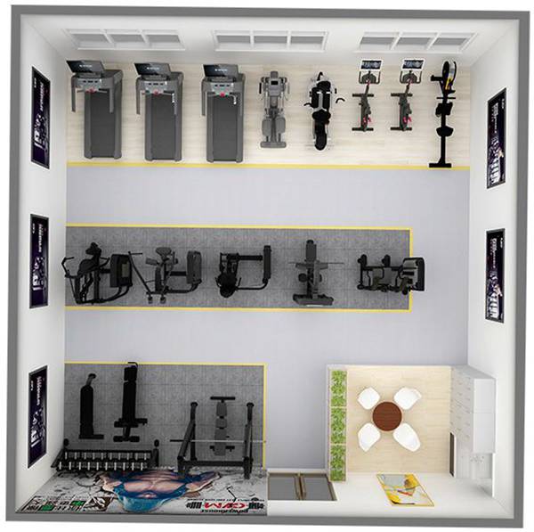 100平方健身房配置方案-广西KS娱乐体育体育健身器材有限公司