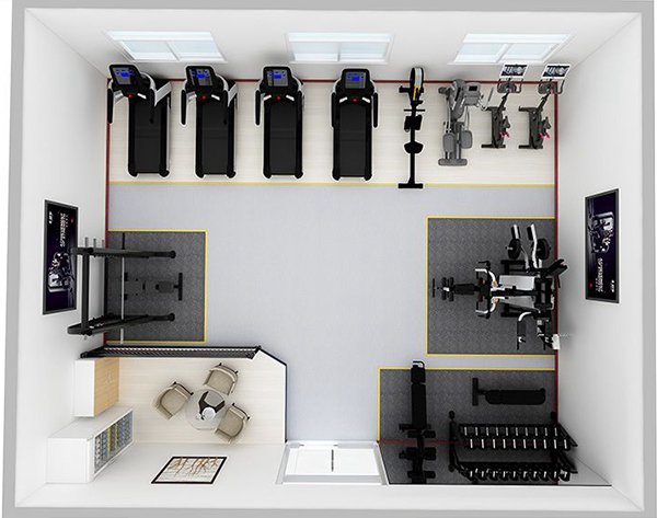 80平方健身房配置方案-广西KS娱乐体育体育健身器材有限公司